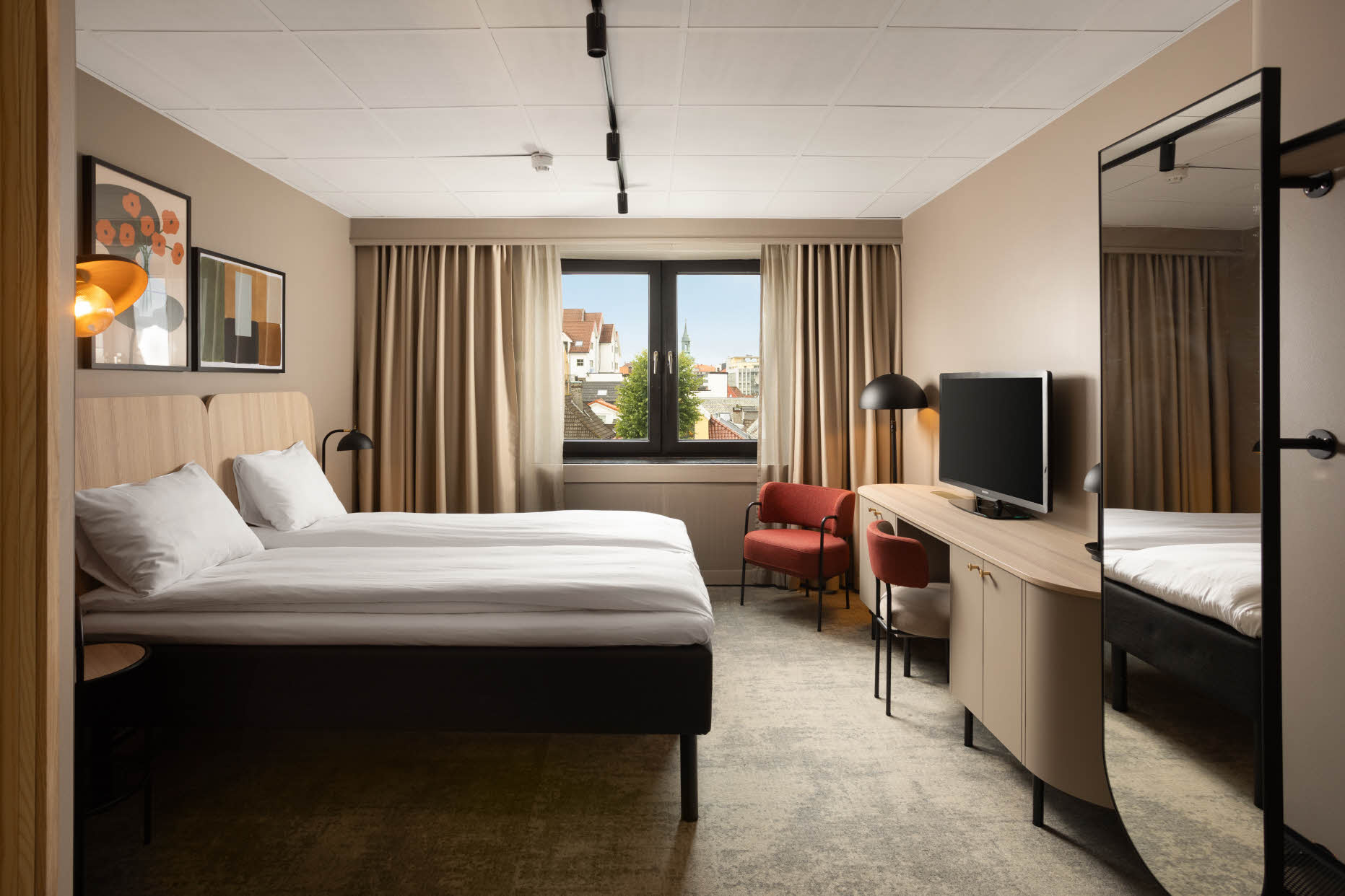 Bilde av rom på Scandic Hotell i Bergen. 